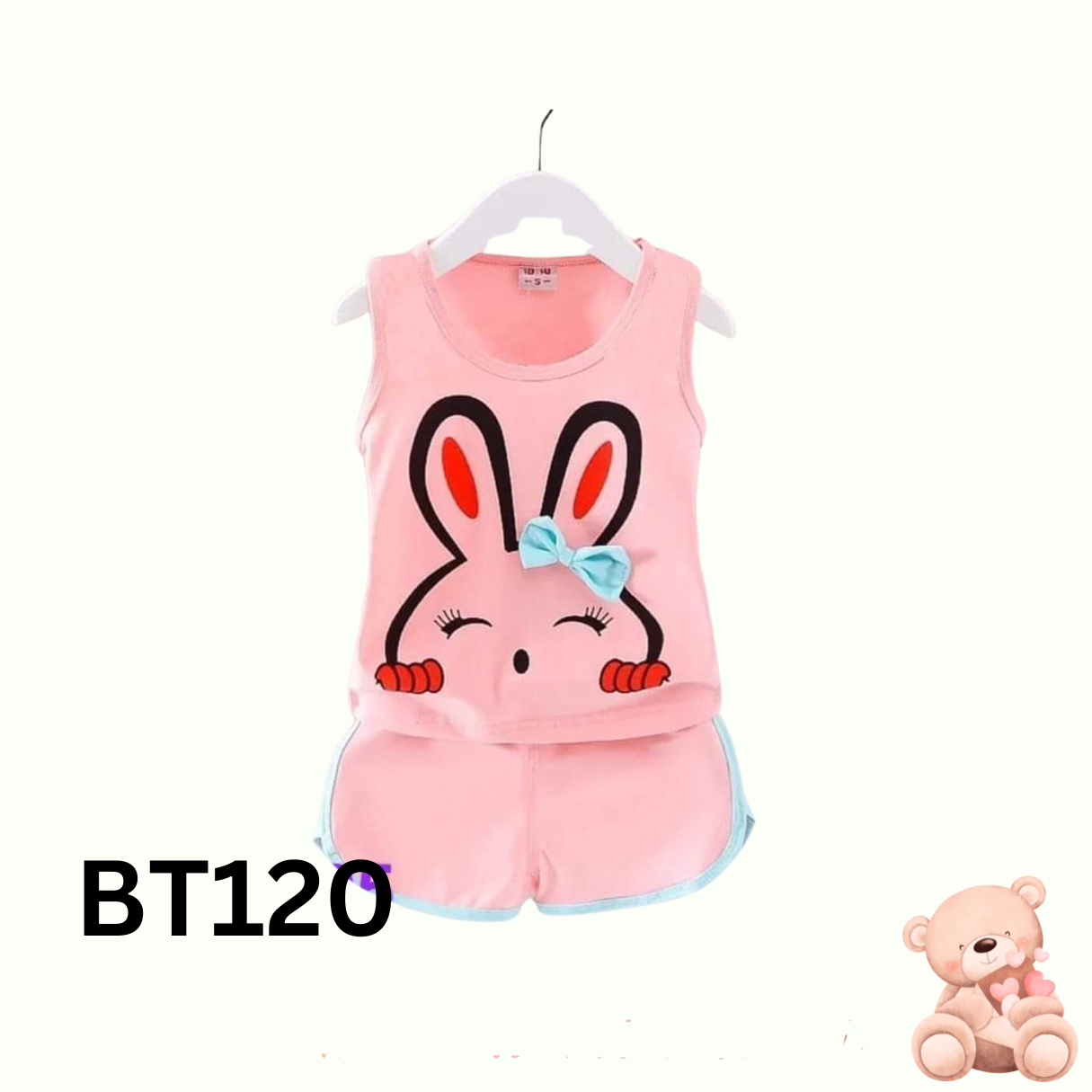 Baby Sleeveless T-Shirt Set(pink)