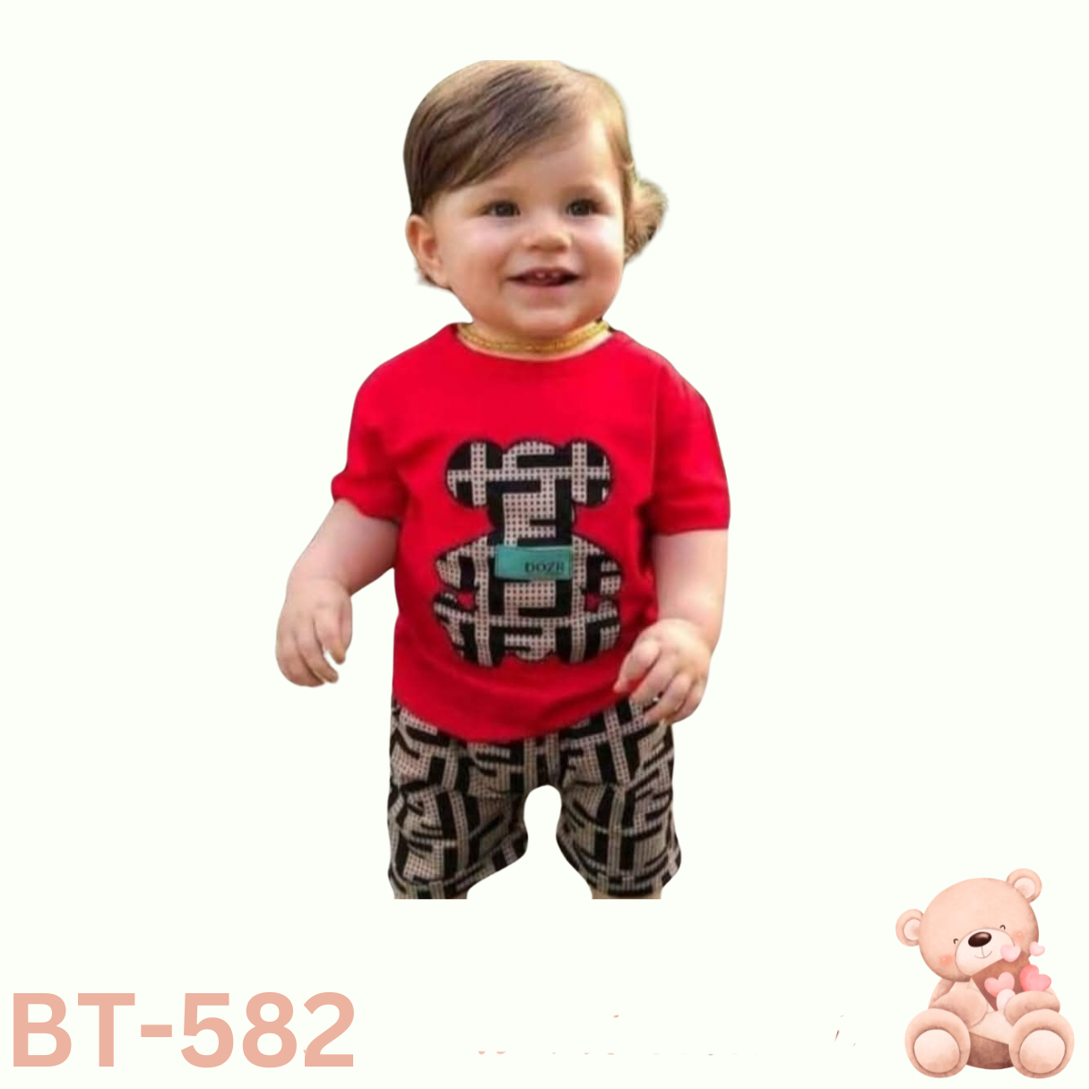 Baby short sleeve t-shirt set(Red)