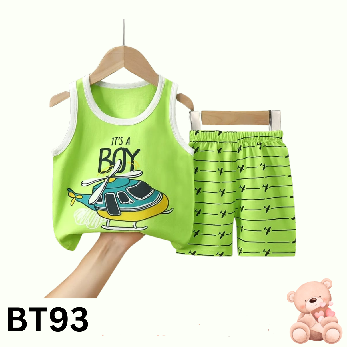 Baby Sleeveless T-Shirt Set(Neon)