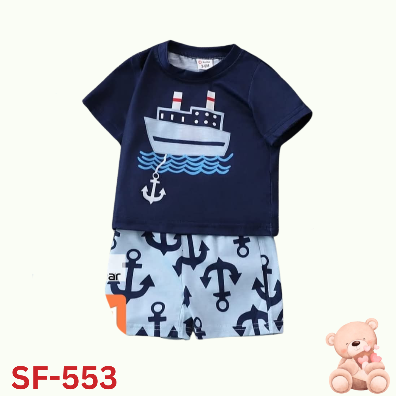 Baby short sleeve t-shirt set (BLUE)