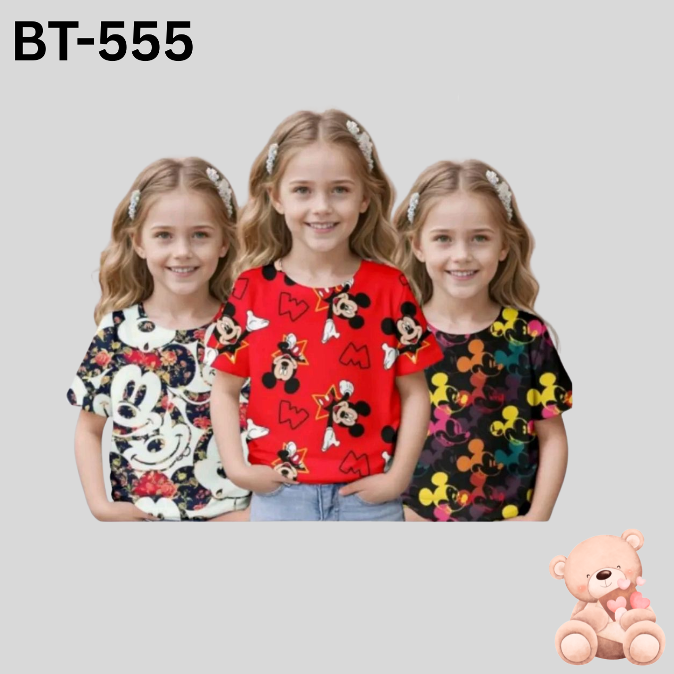 Single T shirt for Girls (3-t shirt)Combo:2 𝚢𝚎𝚊𝚛 𝚝𝚘 8 𝚢𝚎𝚊𝚛