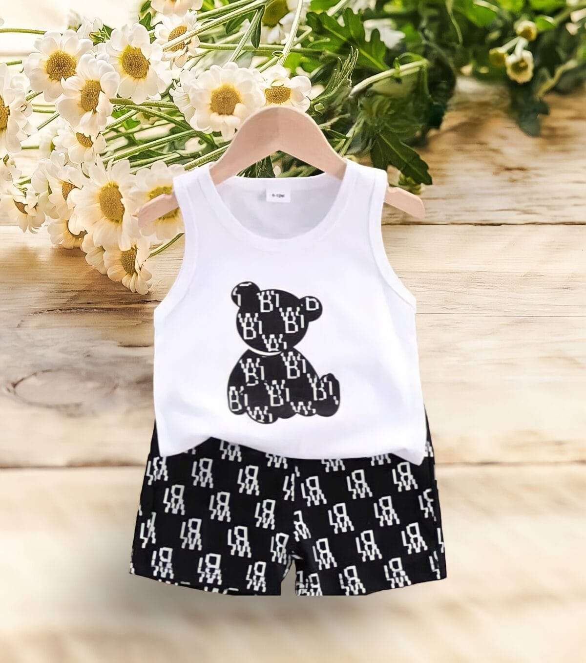 Baby sleeveless t-shirt set (white)