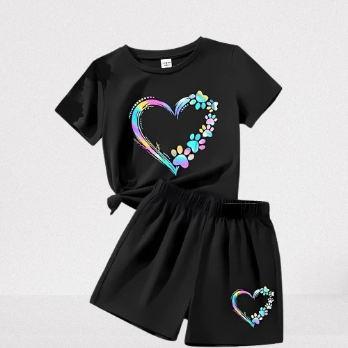 Baby short sleeve t-shirt set(Black)