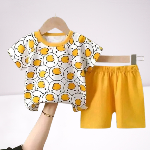 Baby short sleevet t-shirt set(yellow)