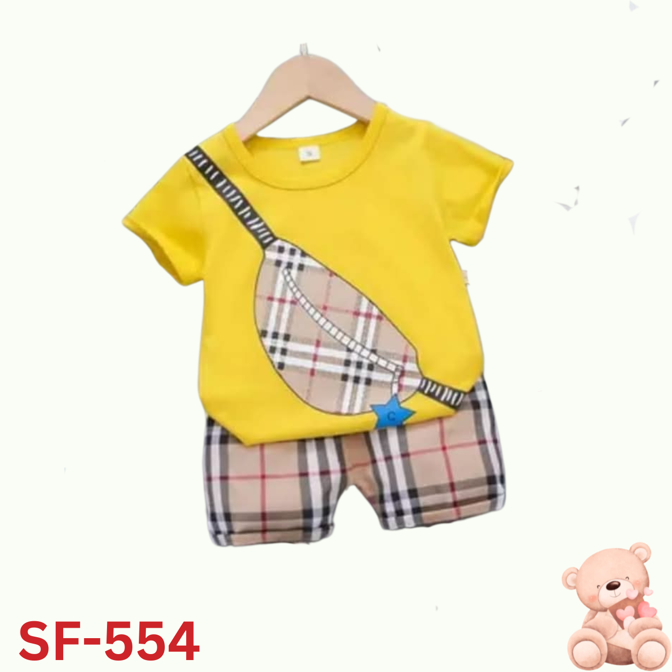 Baby short sleeve t-shirt set (yeallow)