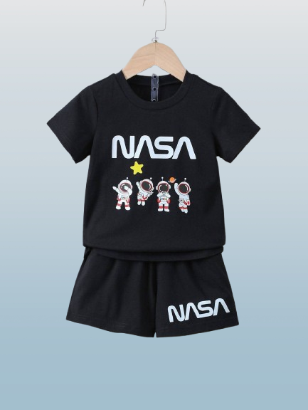 Baby short sleeve t-shirt set(Black)