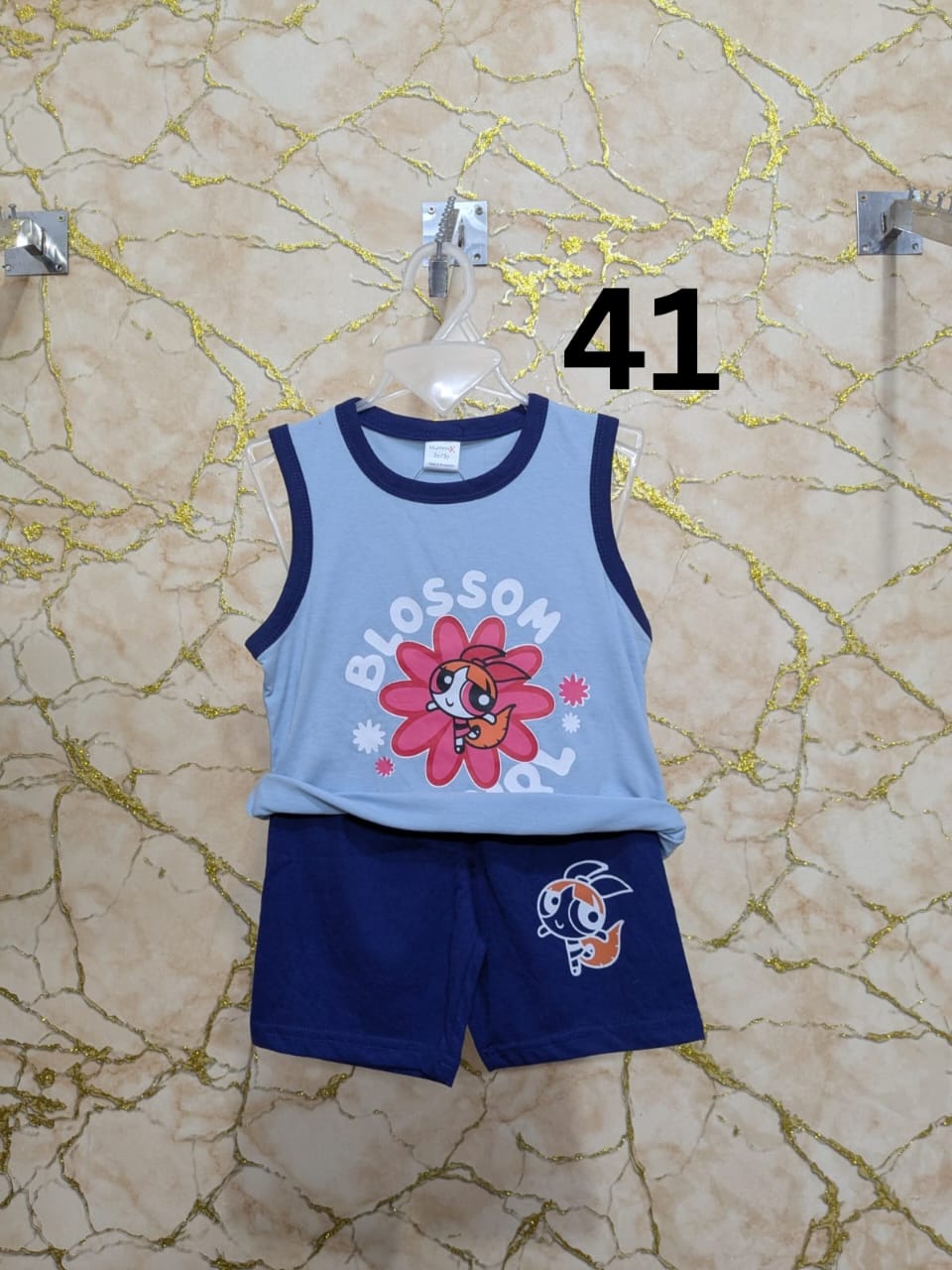 Baby Sleeveless T-Shirt Set(Sky Blue)